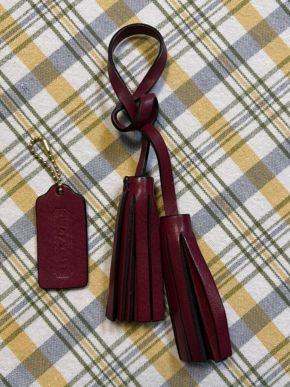 Coach Replacement Replacement Cernelia Red Burgundy Leather Tassel & Hangtag